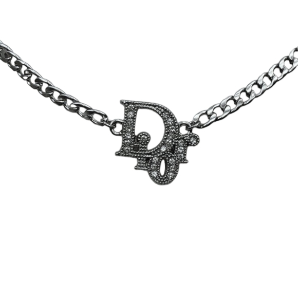 Dior Jewelry - 💕Dior Rhinestone Silver Cuban Link Necklace💕